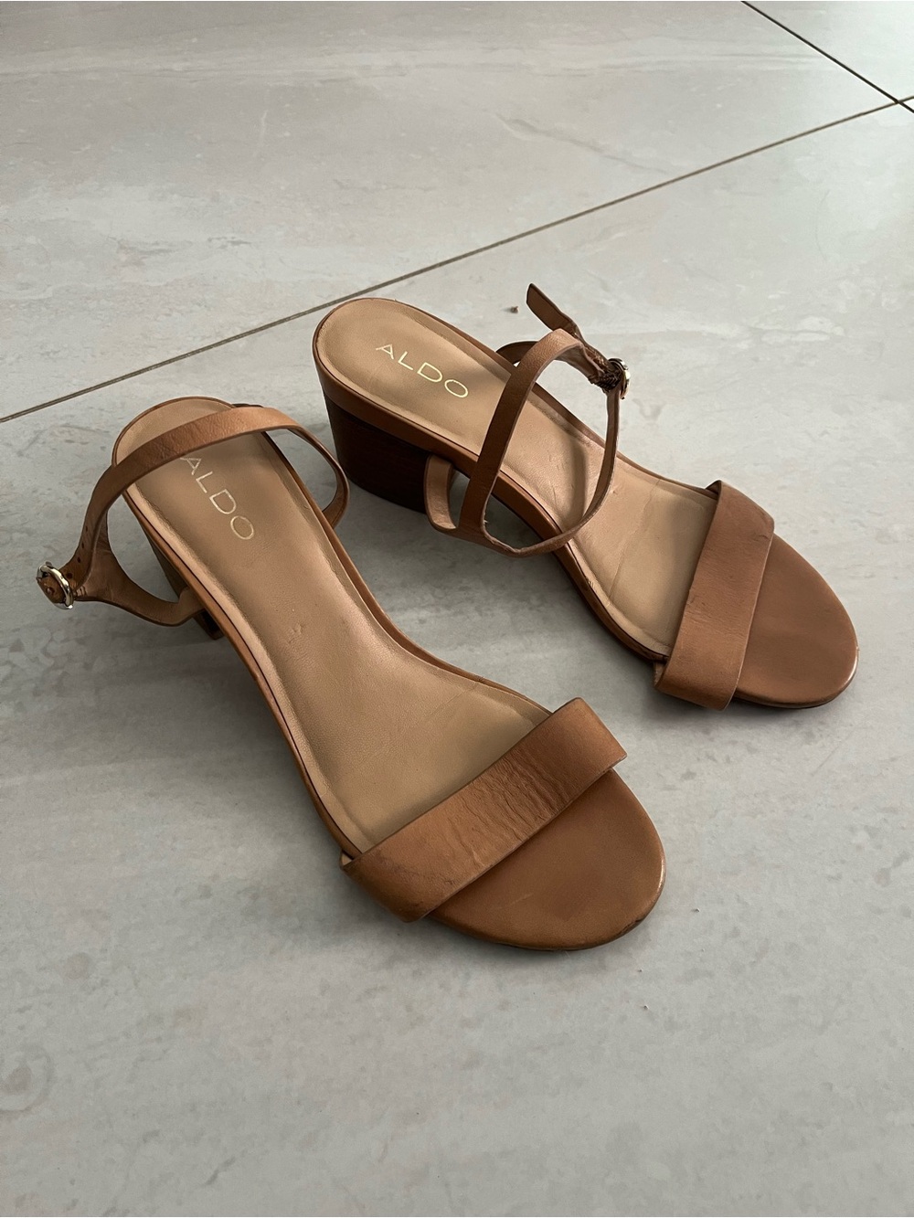 Aldo leather strap heel sandals